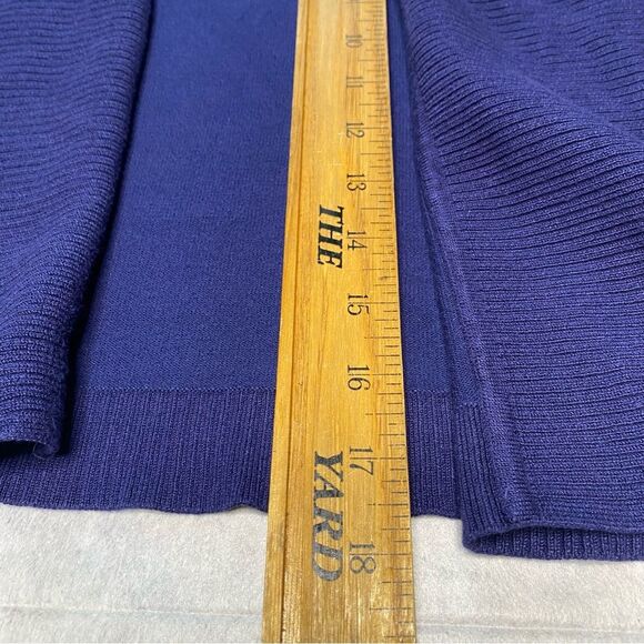 Vintage FADED GLORY Cardigan Sweater Open Front 3/4 Sleeve Womens M Navy Blue - Picture 5 of 11